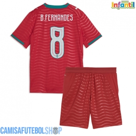 Camisa de time de futebol Portugal Bruno Fernandes #8 Replicas 1º Equipamento Infantil Mundo 2026 Manga Curta (+ Calças curtas)